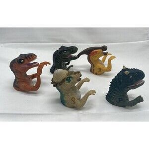 Jurassic Park The Lost World Dinosaur Finger Puppets Lot of 5 Amblin 1996 3” Toy